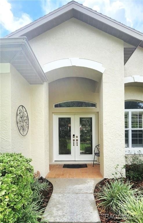 entrance to property with french doors