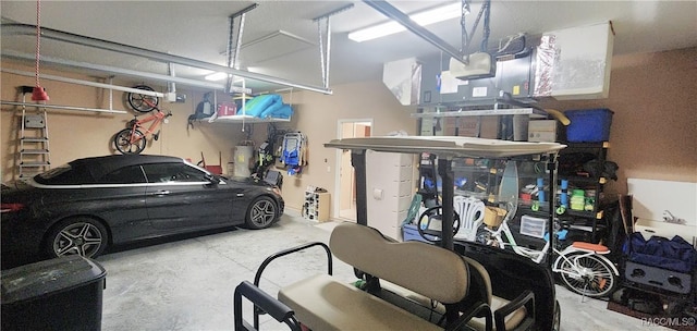 garage with water heater