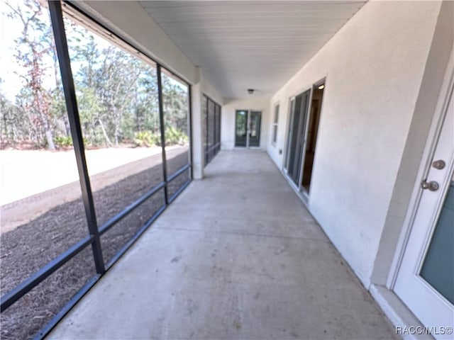 view of unfurnished sunroom