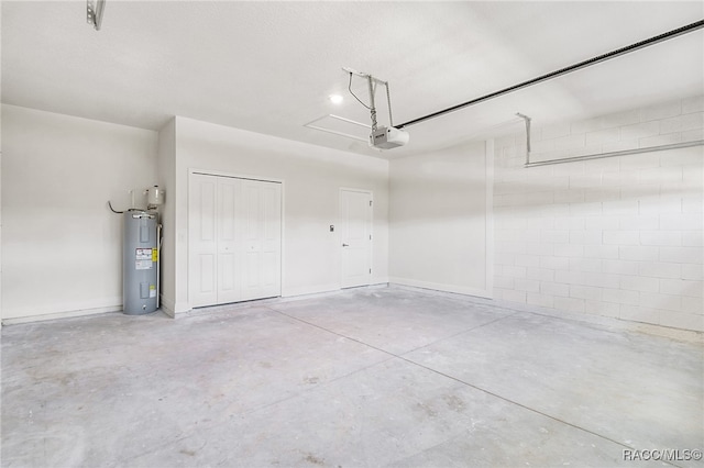 garage featuring electric water heater