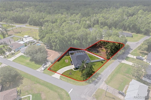 140 W Frisco Ln, Citrus Springs, FL 34434 - aerial overview of property's location featuring property parcel outlined