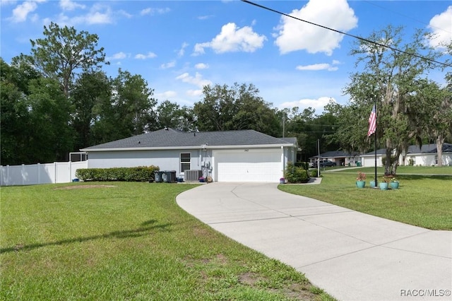 140 W Frisco Ln, Citrus Springs, FL 34434 - ranch-style house with concrete driveway, a garage, and stucco siding