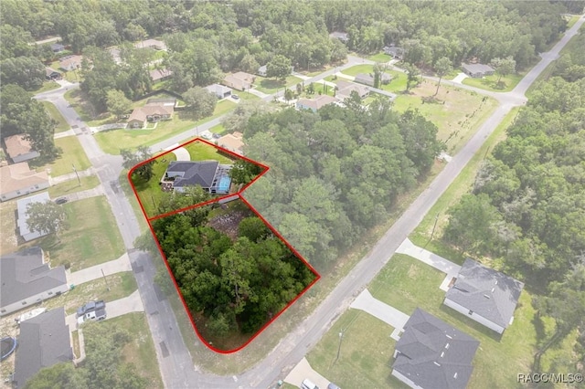 140 W Frisco Ln, Citrus Springs, FL 34434 - aerial view of residential area with property parcel outlined
