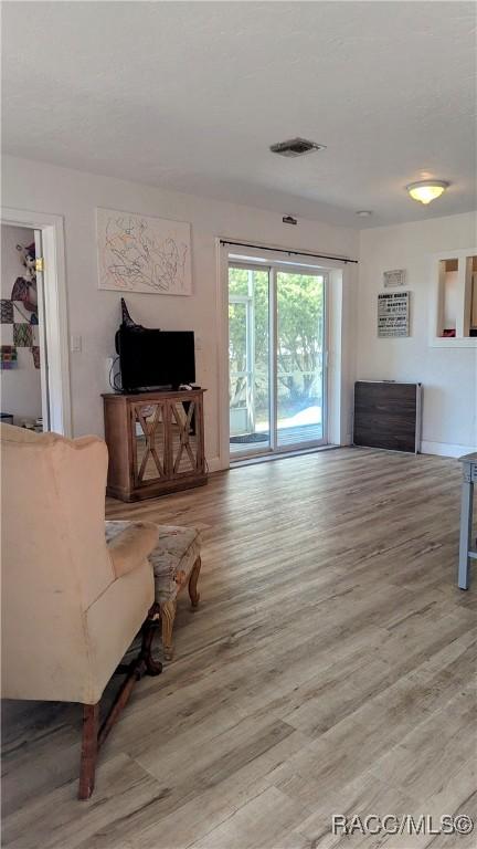 living room with wood-type flooring