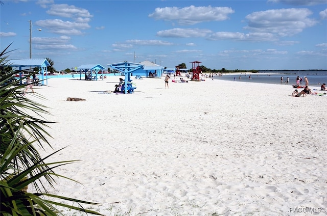 property view of water with a beach view