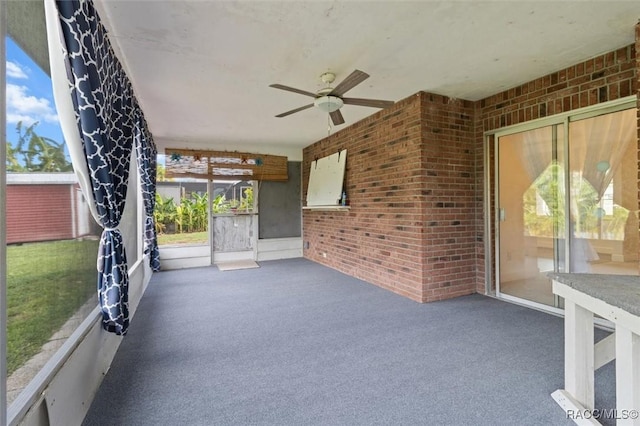 3874 N Timucua Pt, Crystal River, FL 34428 - unfurnished sunroom with a ceiling fan and healthy amount of natural light