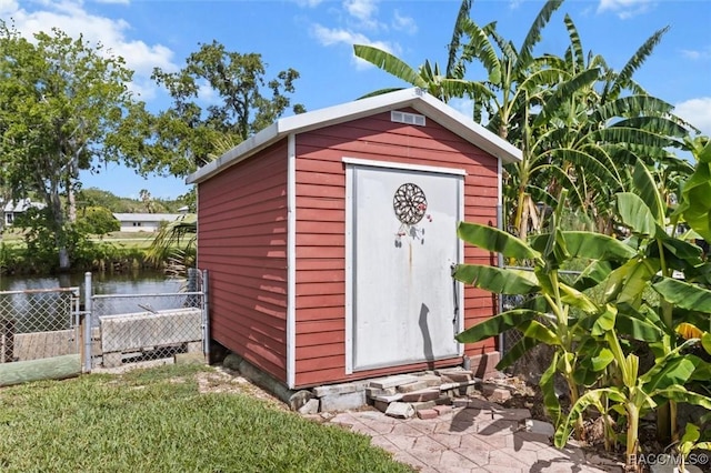 3874 N Timucua Pt, Crystal River, FL 34428 - view of shed featuring a water view