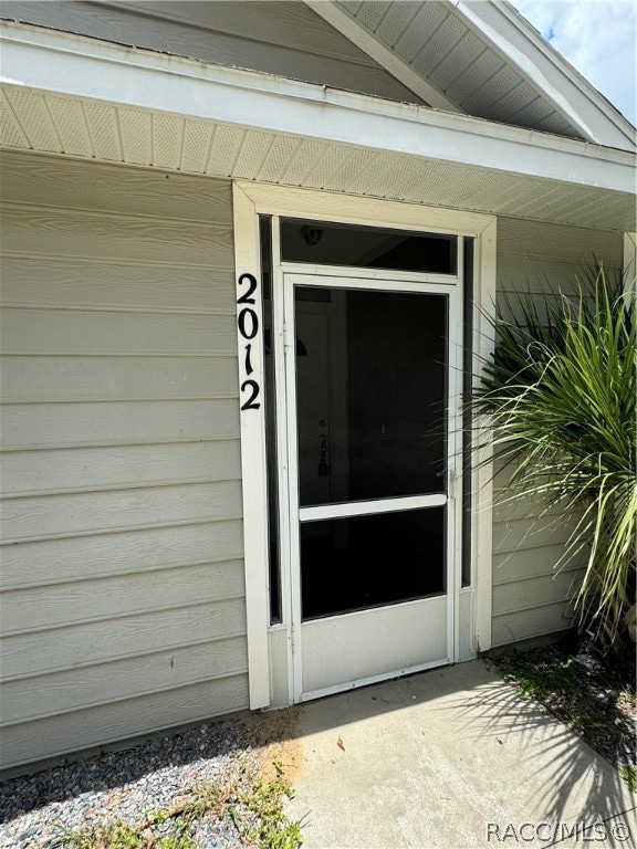 view of doorway to property