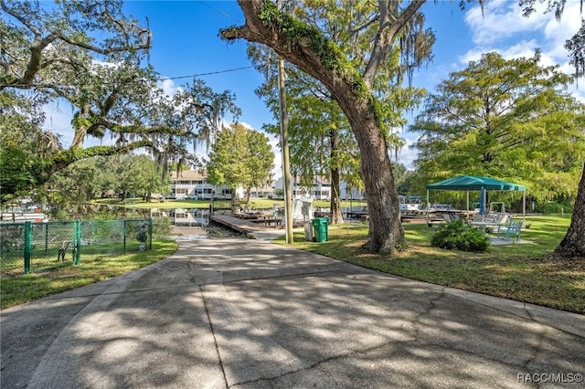 view of home's community with a yard