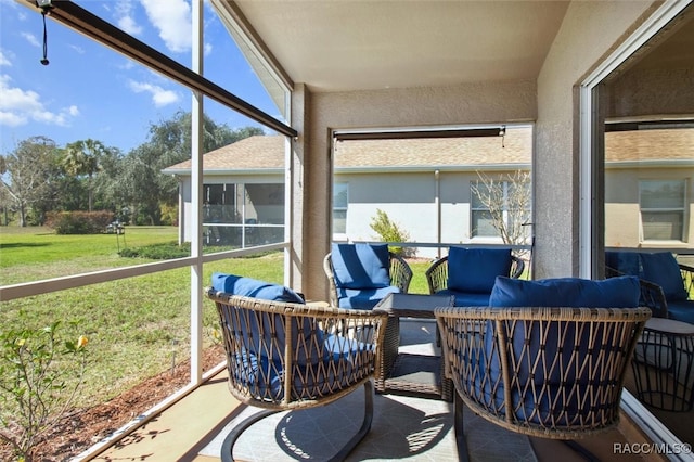 view of sunroom