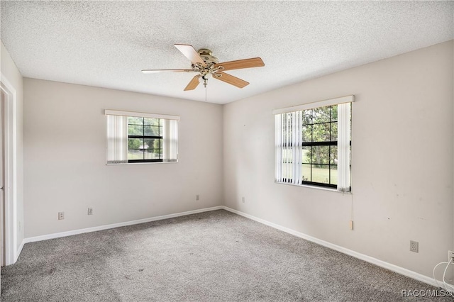 8831 E Sandpiper Dr, Inverness, FL 34450 - carpeted spare room featuring healthy amount of natural light, a ceiling fan, a textured ceiling, and baseboards