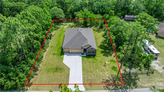 5235 N Sonora Ter, Beverly Hills, FL 34465 - view from above of property with property parcel outlined