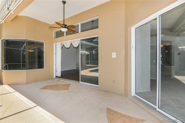 view of patio / terrace with ceiling fan