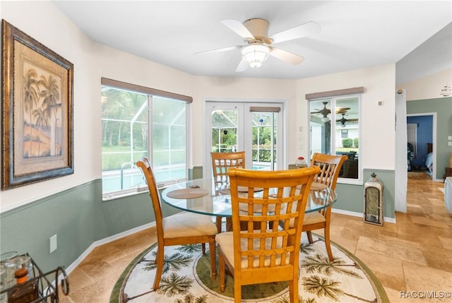 dining area with french doors