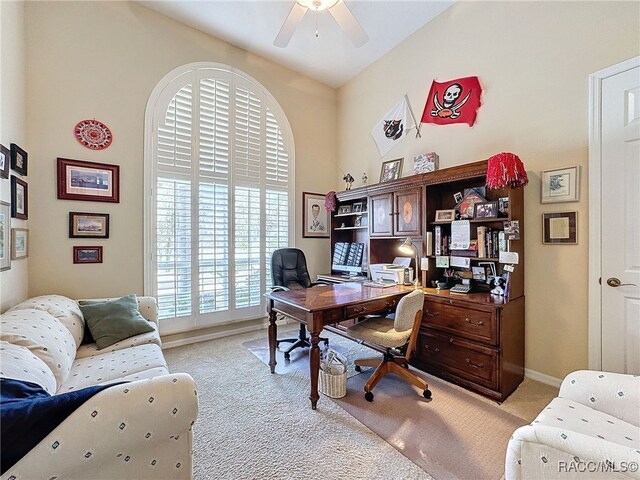 4339 N Canarywood Ter, Beverly Hills, FL 34465 - carpeted office with ceiling fan