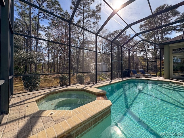 4339 N Canarywood Ter, Beverly Hills, FL 34465 - view of pool featuring an in ground hot tub, a lanai, and a patio