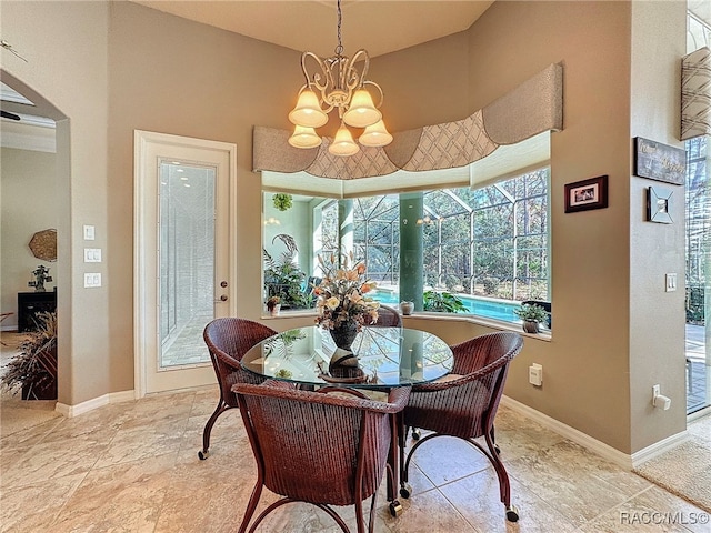 4339 N Canarywood Ter, Beverly Hills, FL 34465 - dining space with a chandelier