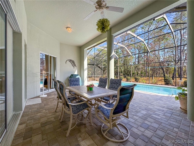 4339 N Canarywood Ter, Beverly Hills, FL 34465 - view of patio with ceiling fan and glass enclosure