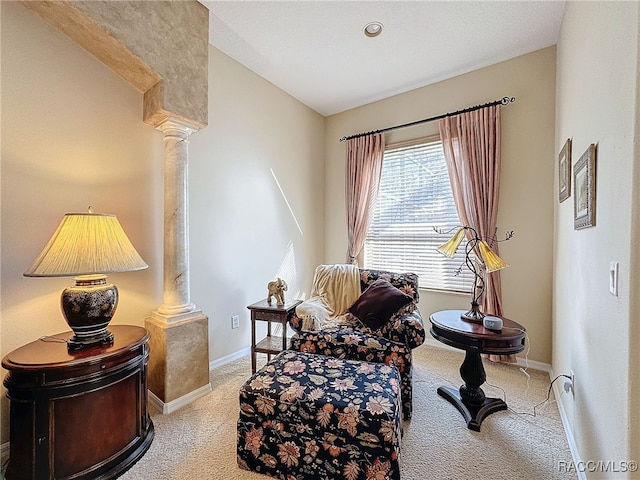 4339 N Canarywood Ter, Beverly Hills, FL 34465 - sitting room with light carpet and ornate columns