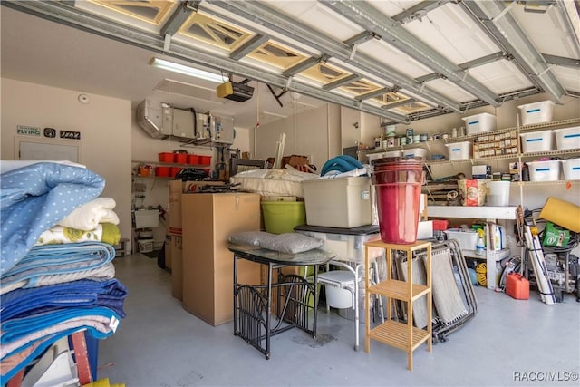 storage featuring a garage