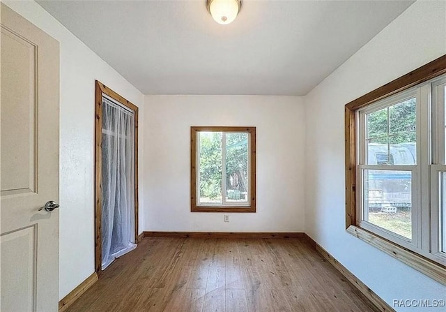 empty room with wood-type flooring