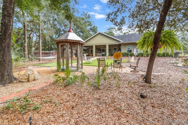 exterior space featuring a gazebo