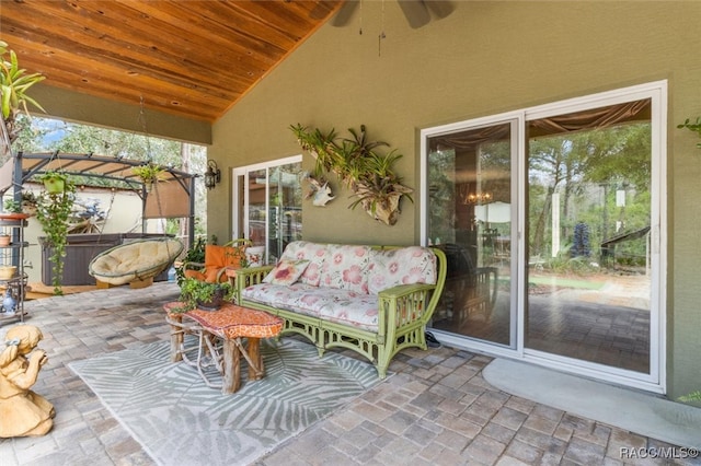 view of patio with a pergola