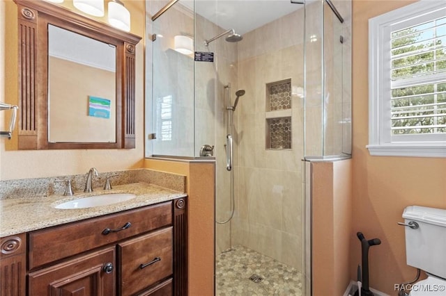 9885 E Lindale Ct, Inverness, FL 34450 - full bathroom with healthy amount of natural light, a stall shower, and vanity