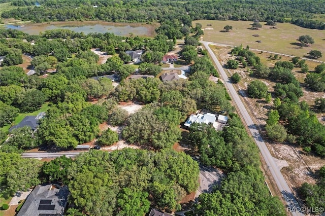 9885 E Lindale Ct, Inverness, FL 34450 - aerial view of property and surrounding area with a heavily wooded area and a nearby body of water