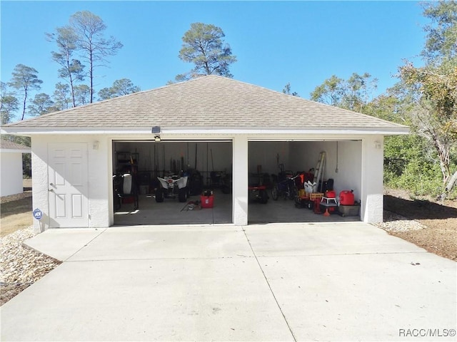 view of garage