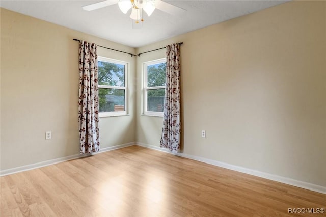 520 S Jefferson St, Beverly Hills, FL 34465 - empty room with light wood-style floors, baseboards, and ceiling fan