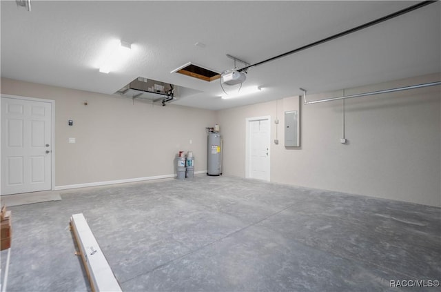 8880 N Circular Way, Citrus Springs, FL 34434 - garage featuring electric panel, electric water heater, and a garage door opener