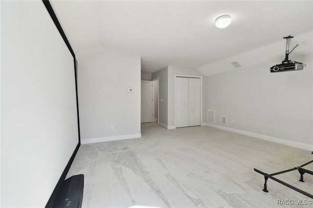 interior space featuring lofted ceiling