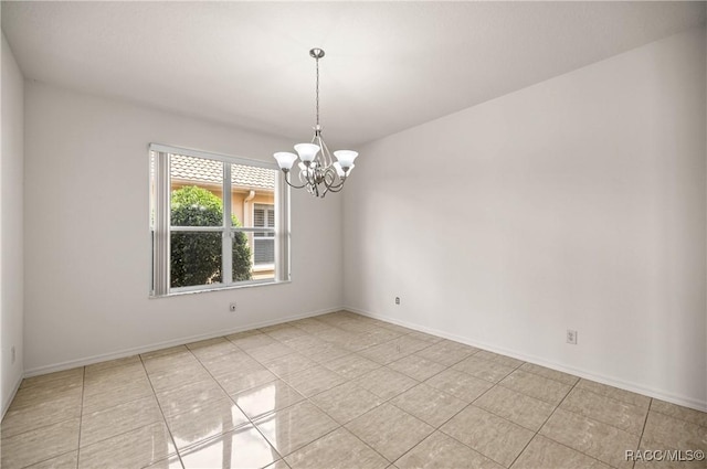 1328 W Diamond Shore Loop, Hernando, FL 34442 - unfurnished room with a chandelier and light tile patterned floors
