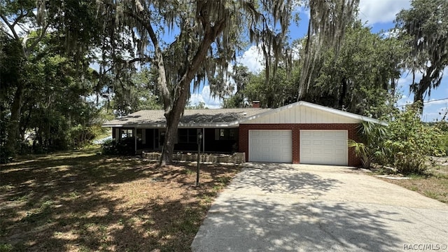 ranch-style home with a garage