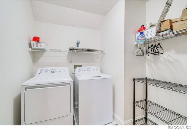 laundry area featuring washing machine and dryer