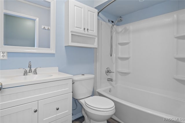 full bathroom with vanity, toilet, and shower / bath combination