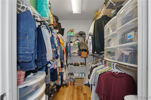 spacious closet featuring wood-type flooring