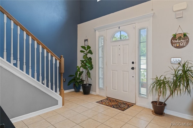 view of tiled entrance foyer