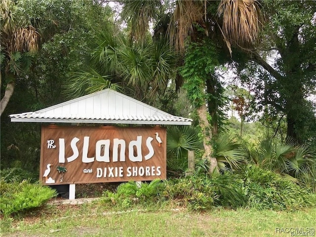 view of community sign