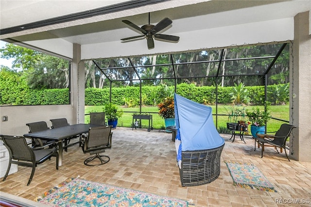 view of patio / terrace with ceiling fan