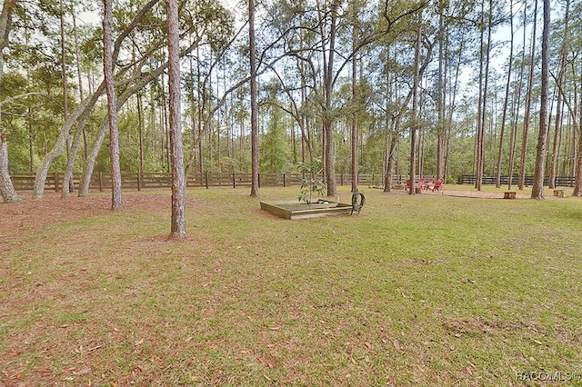 view of yard with fence