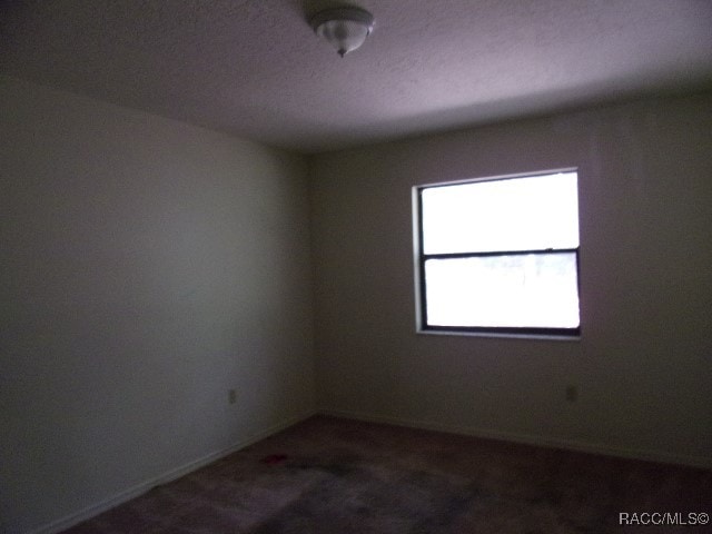 empty room with dark colored carpet