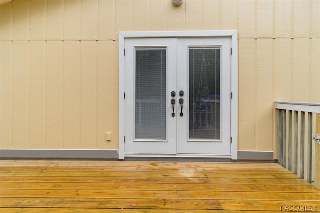 view of exterior entry with french doors