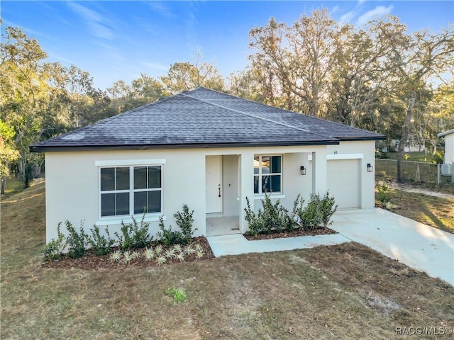 ranch-style home with a garage