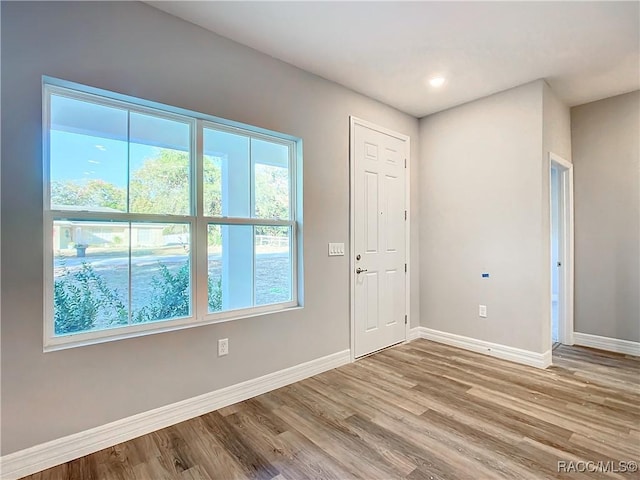 entrance foyer with light hardwood / wood-style floors