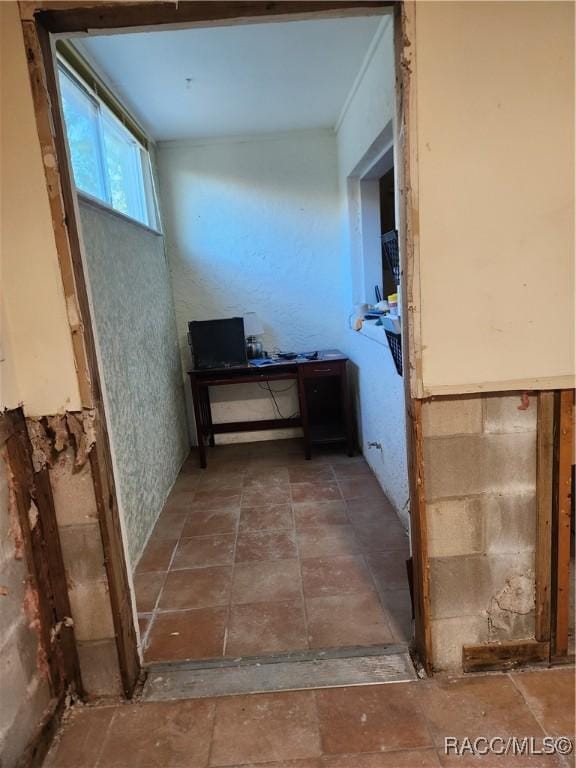 bathroom featuring crown molding