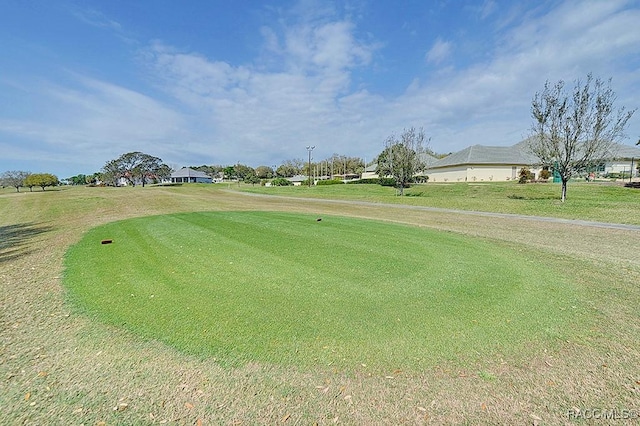 view of property's community with a yard