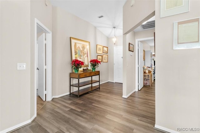 hall featuring hardwood / wood-style floors