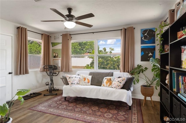 7 Colorado St, Beverly Hills, FL 34465 - interior space with a ceiling fan, wood finished floors, and a wealth of natural light